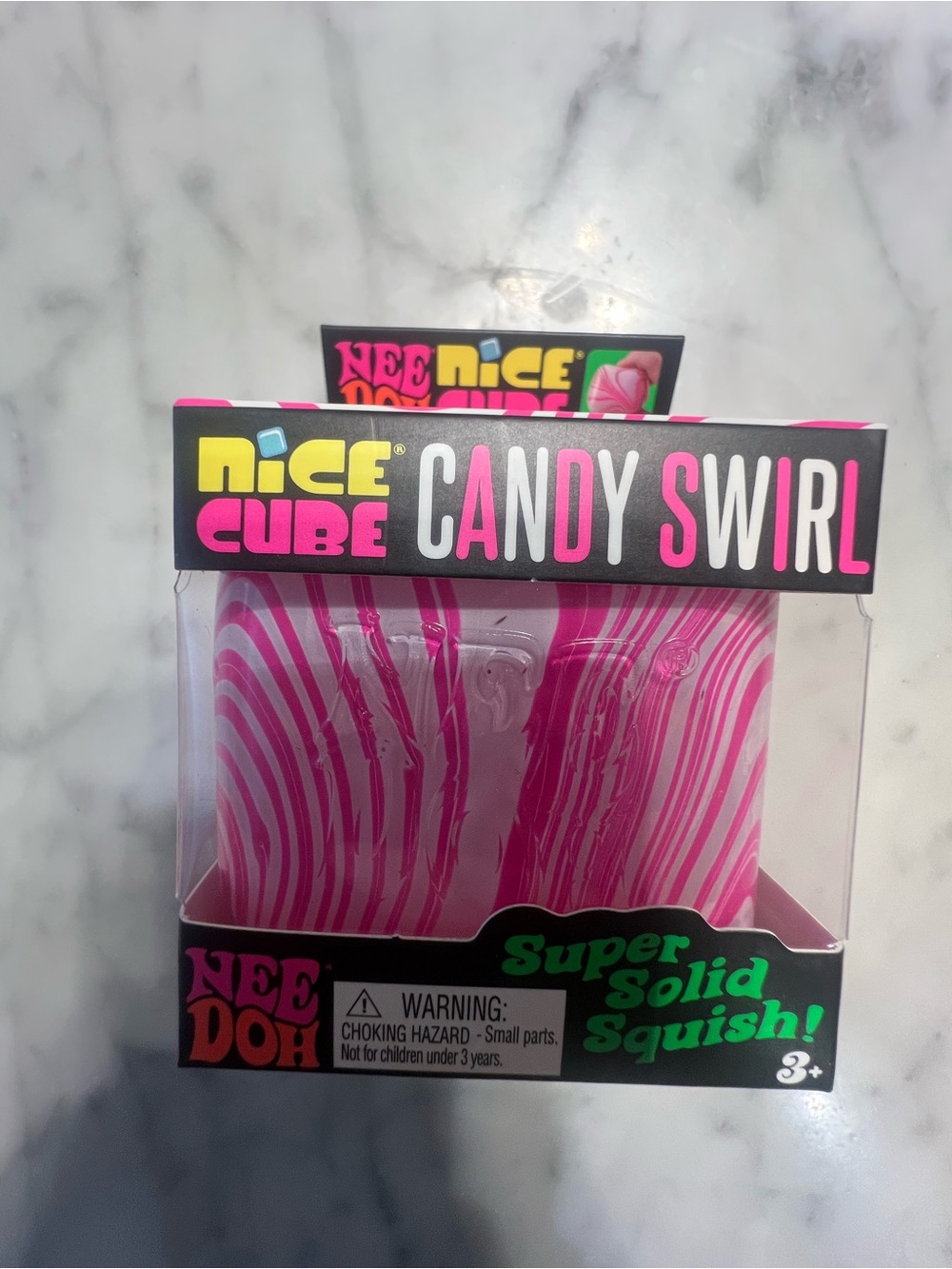 Nee doh Nice Cube Candy Swirl Pink Super Solid Squish